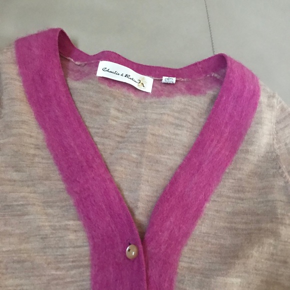 Charlie & Robin Two-Tone Cardigan Sweater … - Picture 2 of 8